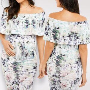 NWT Ripe Maternity Harmonie Off Shoulder Dress Floral Small
